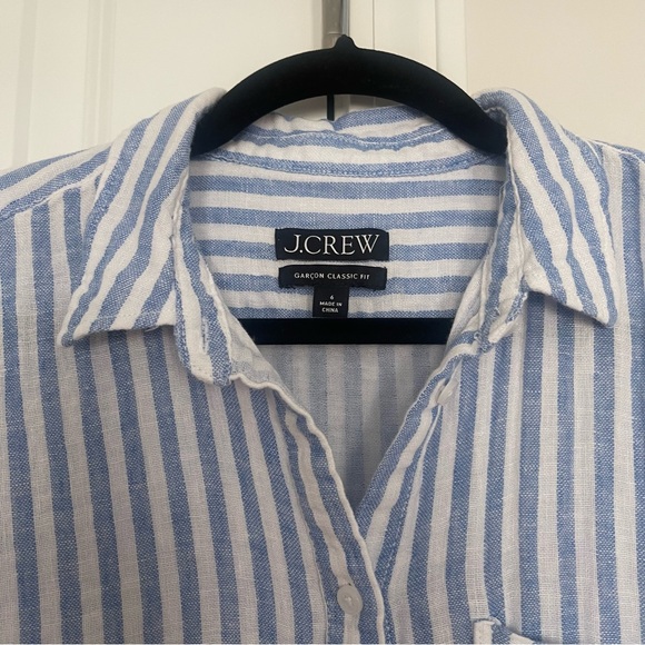 J.Crew Garçon Classic Shirt in Striped Cotton-Linen Blend Gauze - Picture 5 of 8